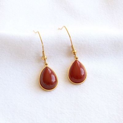 Boucles  Jaspe, doré 18K