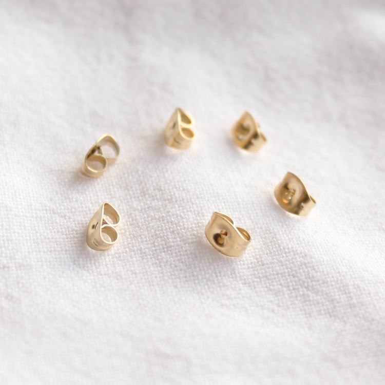 3 Paires d'embouts papillon doré 18K