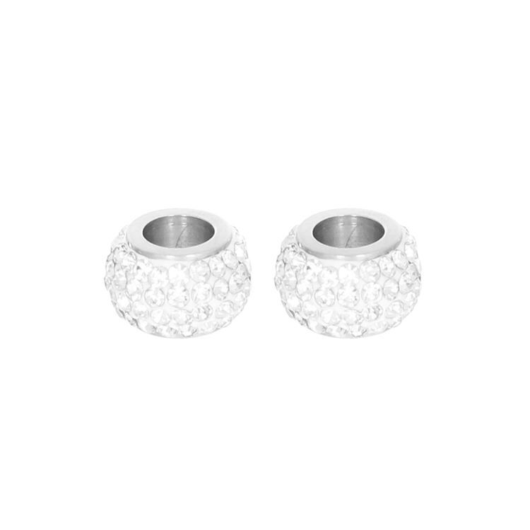 Paire de perles, cristal clair