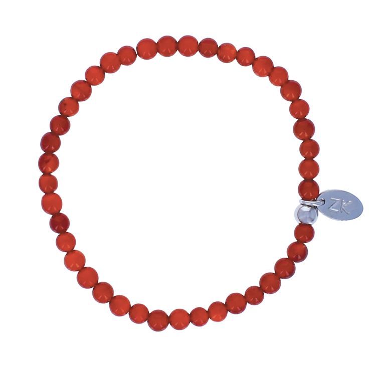 Bracelet agate rouge  4 mm
