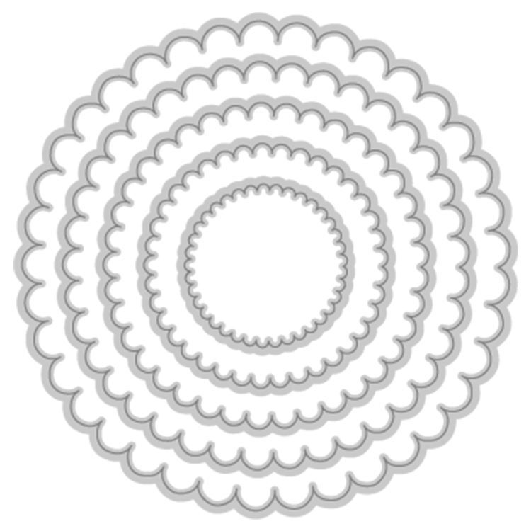 Konzentrische Stanzformen 'Kreise mit Wellenrand' (4 -12 cm)