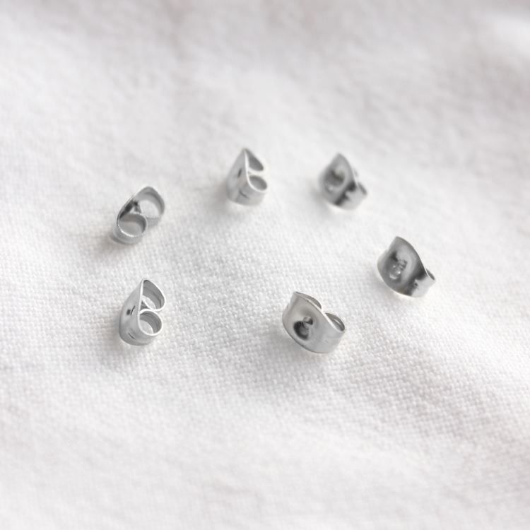 3 Paires embouts papillon argenté