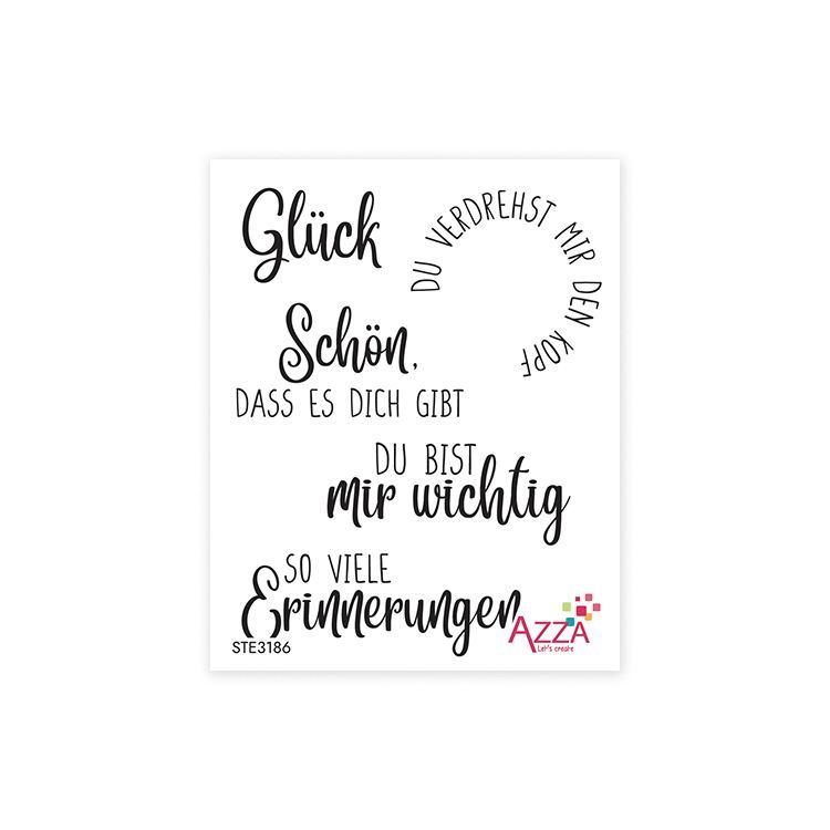 Rubinstempel 'Worte Zahnräder'