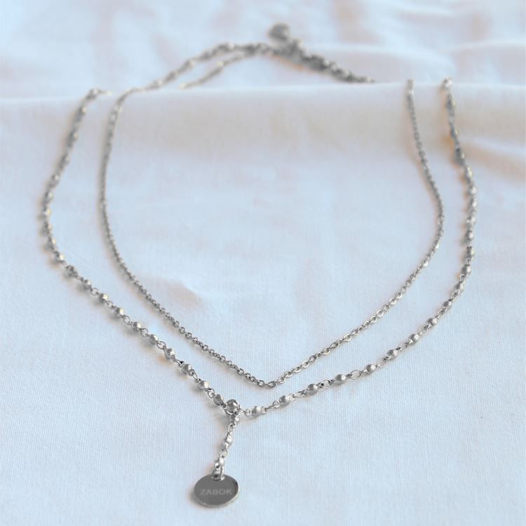 Collier Rêveuse double rang, argenté
