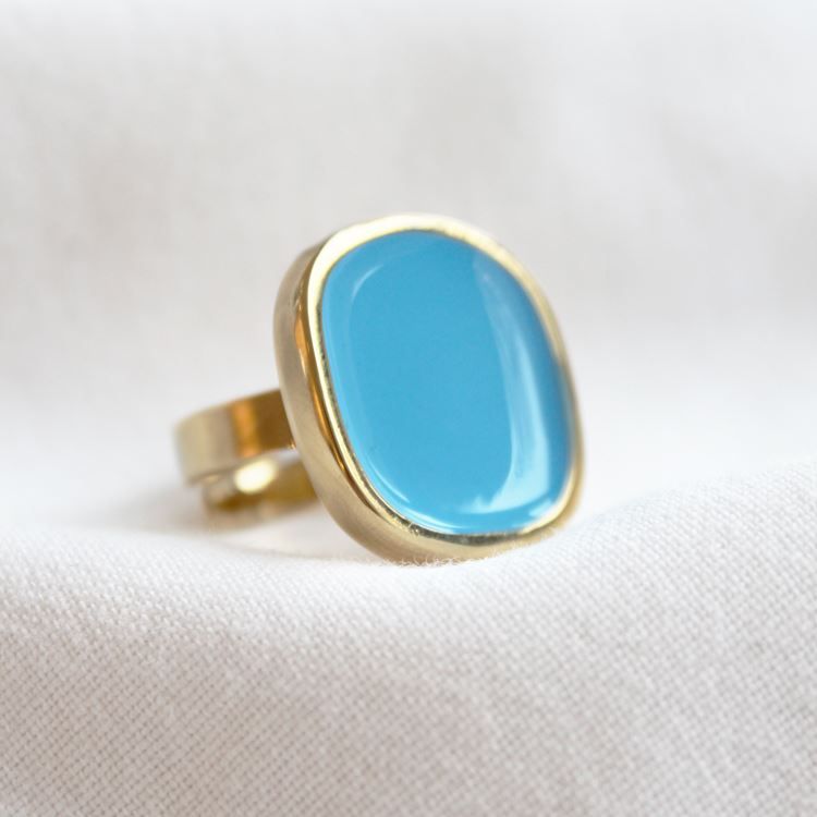 Bague vibration bleu clair Do
