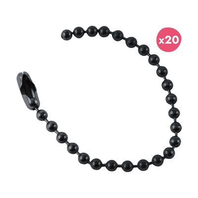 Chaînes à billes en métal 'Black' (20pcs)