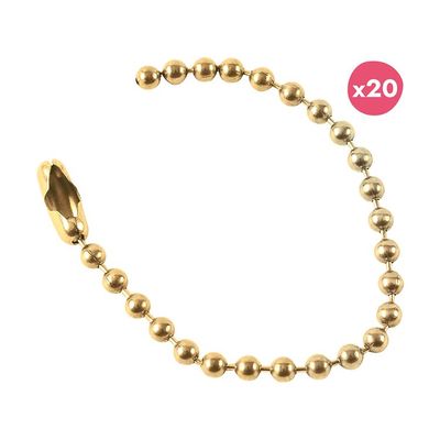 Chaînes à billes en métal 'Or' (20pcs)