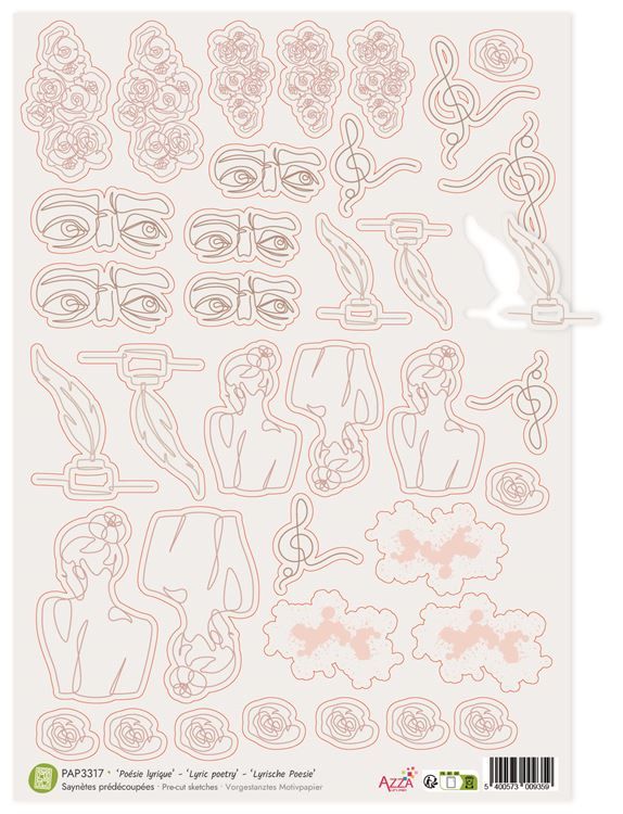 Vorgestanztes Motivpapier 'Lyrische Poesie'
