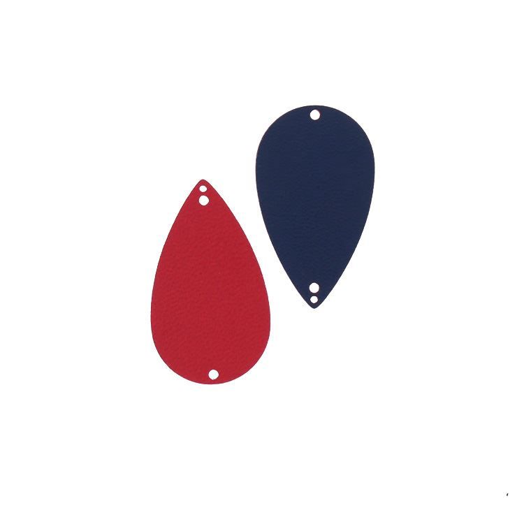 Cuir réversible BOU Elégantes bleu/rouge