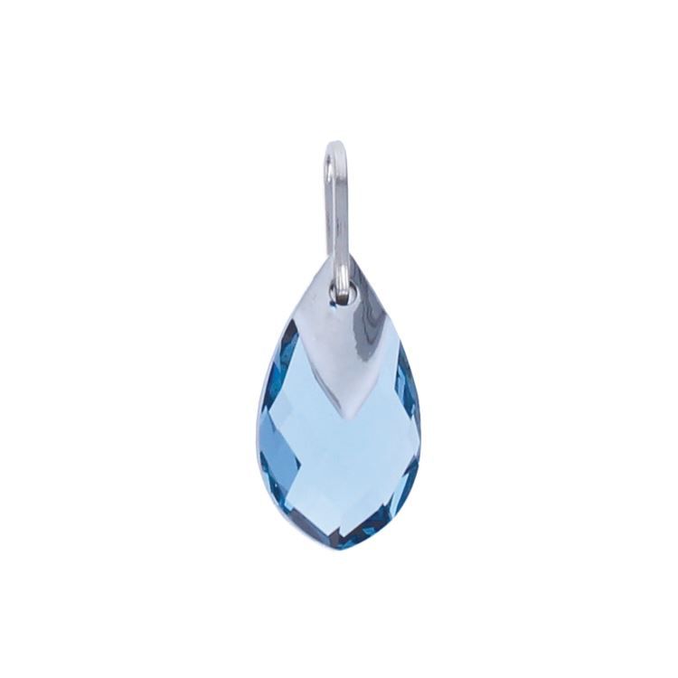 Pendentif Dara cristal bleu, palladium
