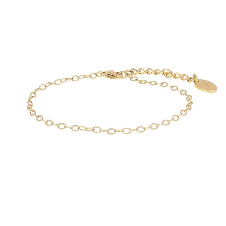 BRA maille forçat oval striée, doré, 18 cm + 4