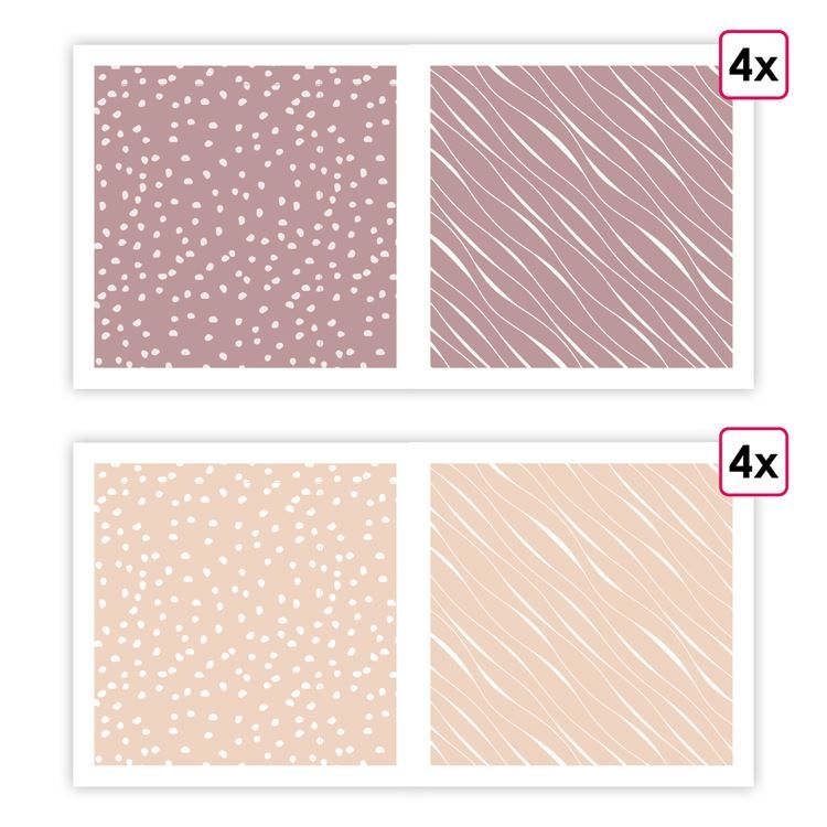 Designpapier 'Indische Rose &amp; Muskatnuss' (8 Stk.)