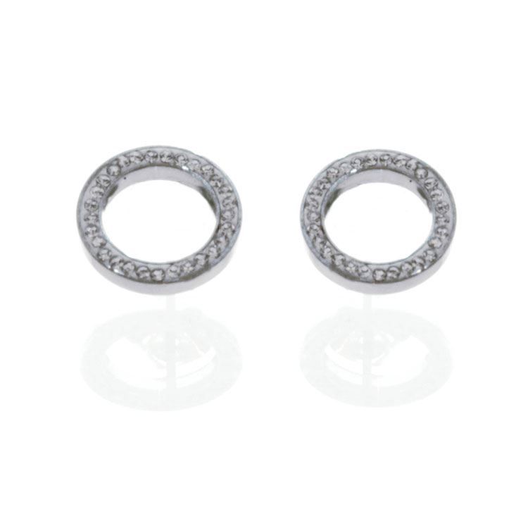 BOU anneau strass, argenté 12 mm