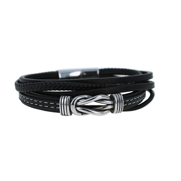 Bracelet Skipper cuir/acier