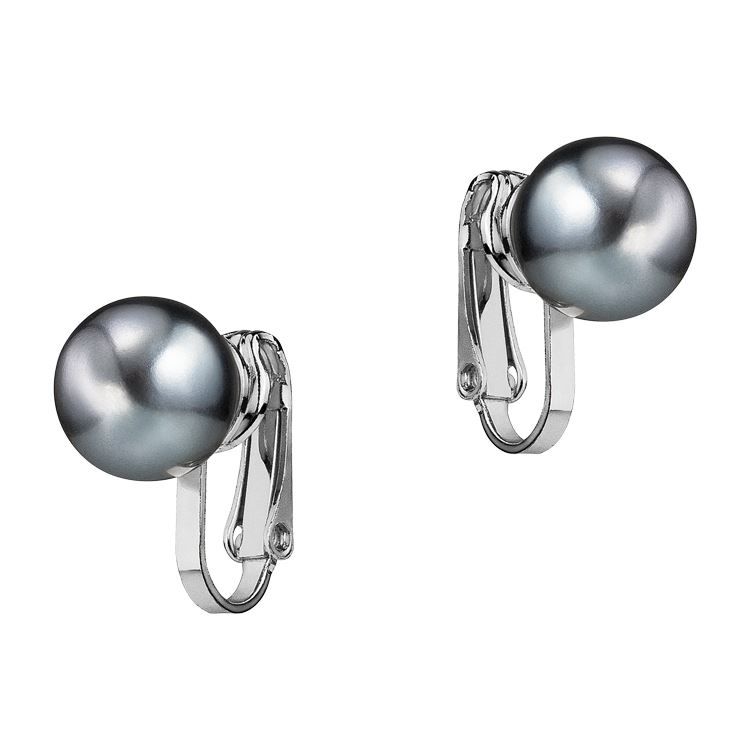 Boucles clips HORTENSE NOIR, nacre