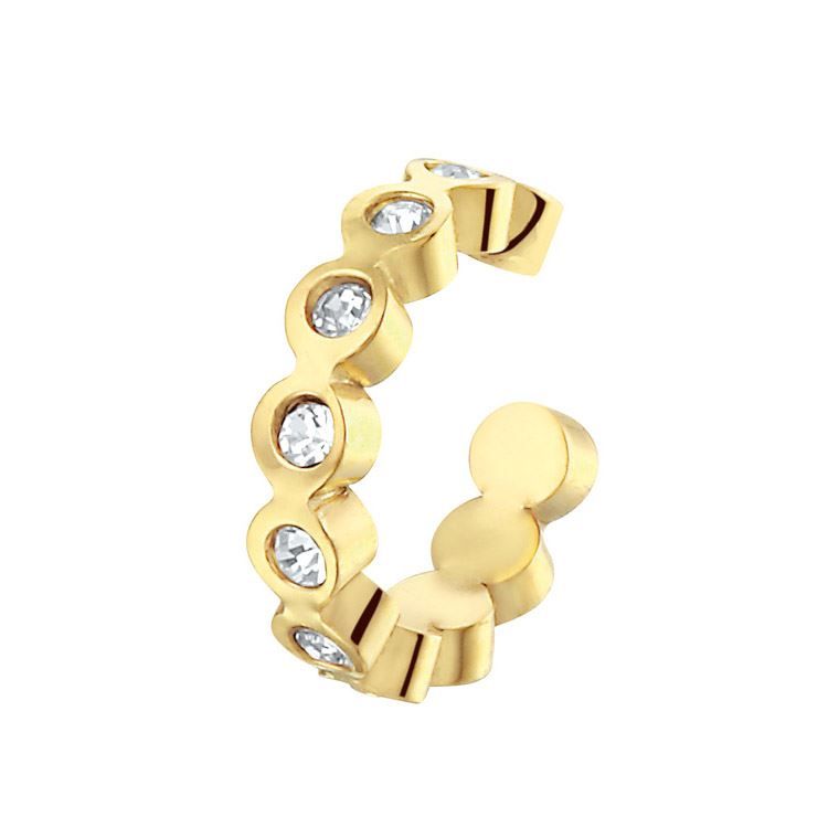 Bague d'oreilles strass doré 18K