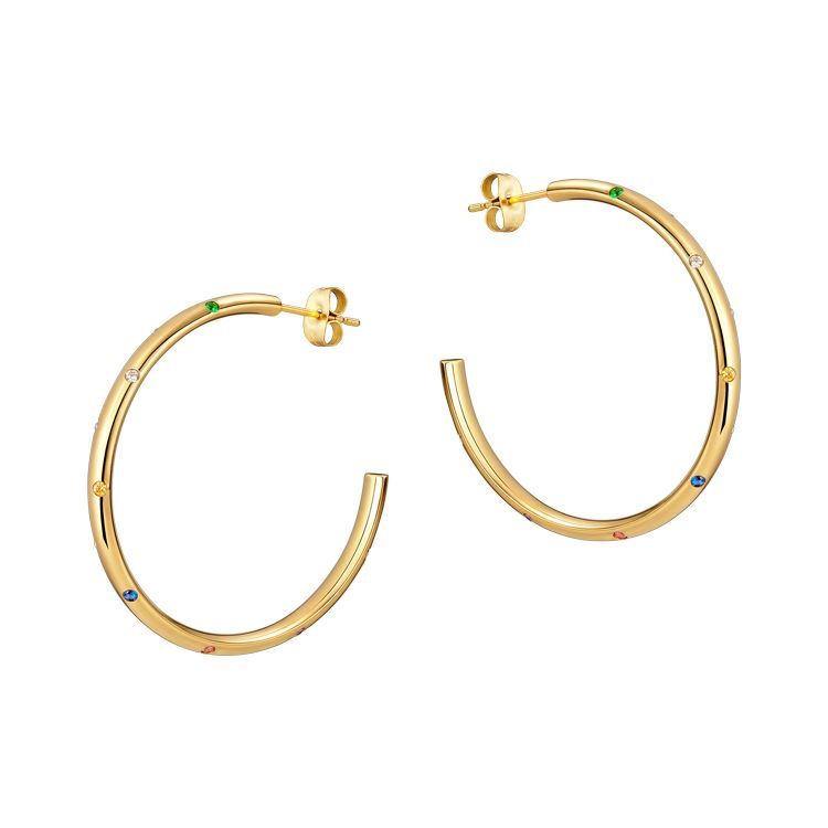 BOU Anémone multiperles colorées,doré 18K
