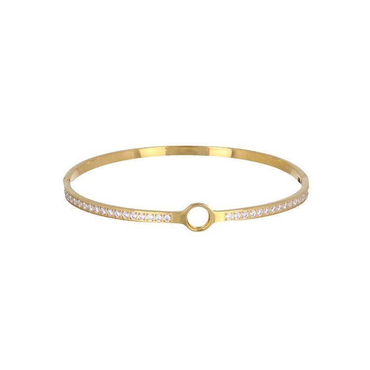 Bracelet Smart strass à pas de vis, doré 18k