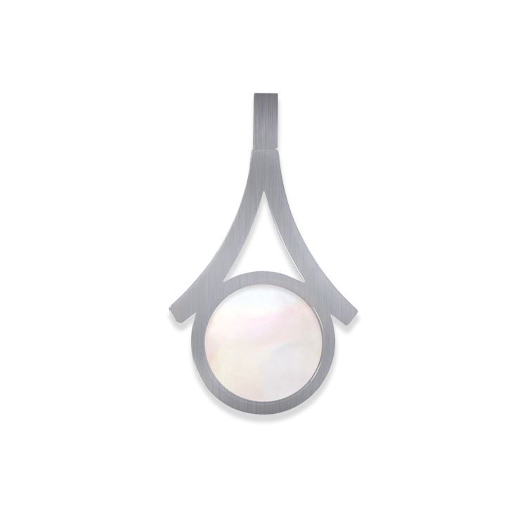 Pendentif Cléo argenté et nacre