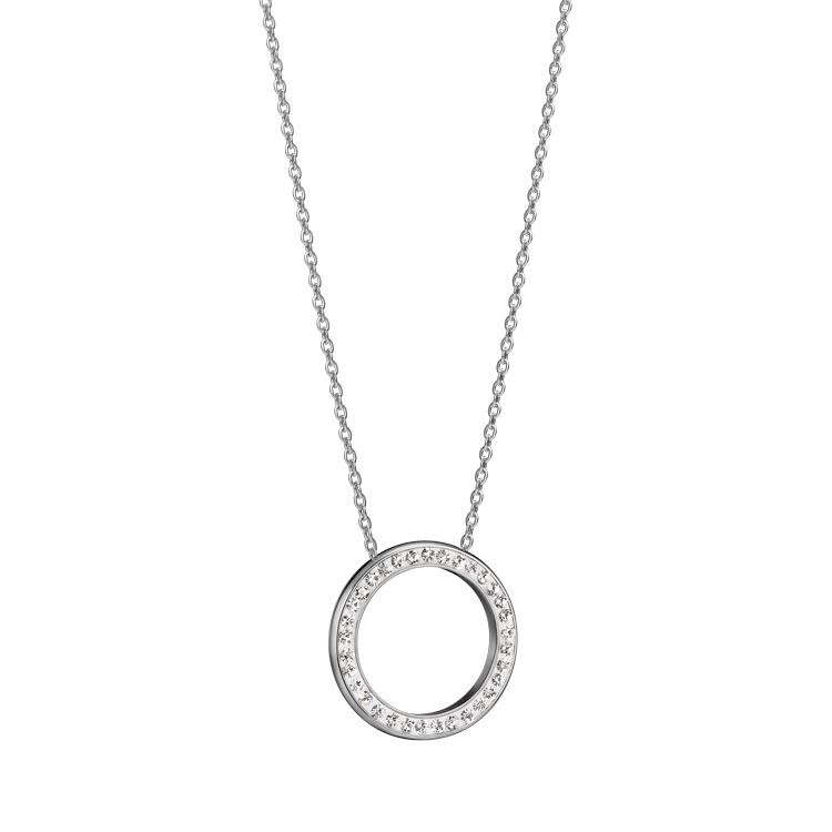 Collier DIVINE argenté, strass Czech