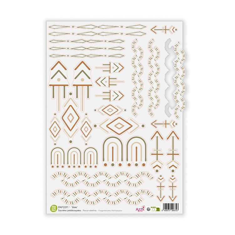 Vorgestanztes Vellum-Motivpapier 'Boho'
