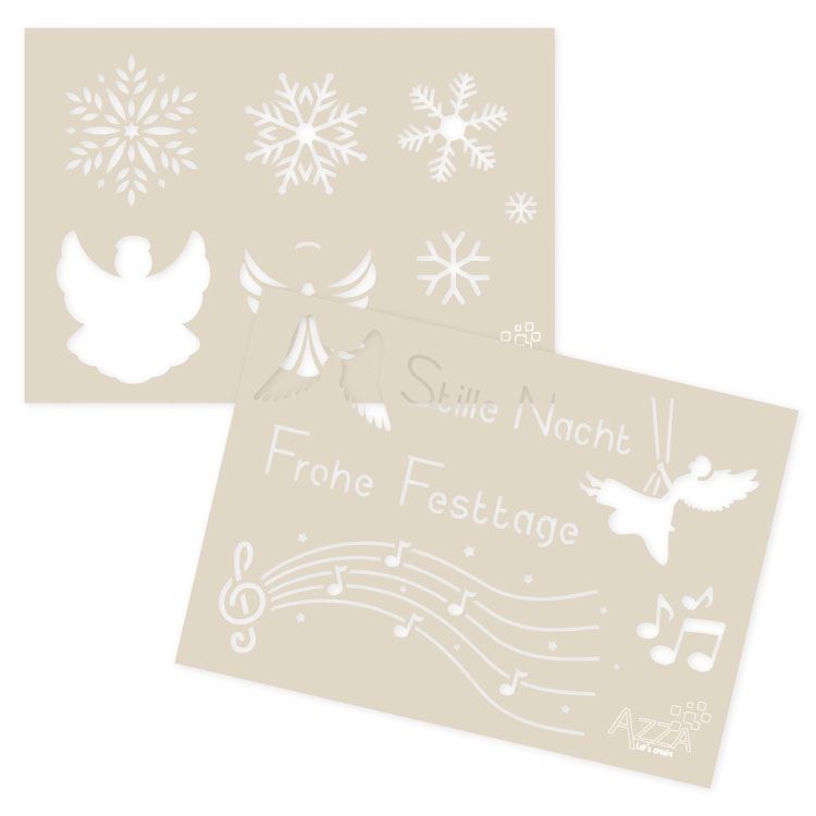 Dekorschablonen 'Stille Nacht' (2 Stk.)