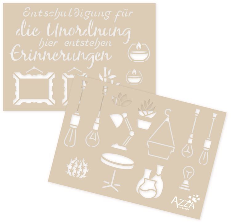 Dekorschablonen 'Home sweet home' (2 Stk.)