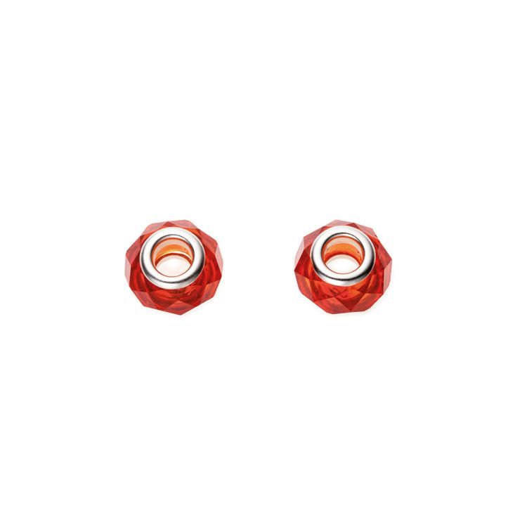 Paire de perles cristal facettées rouges