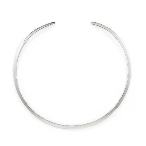 Collier torque plat, argenté