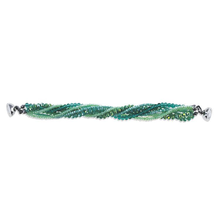 Bracelet magnétique rangs Aqua marine