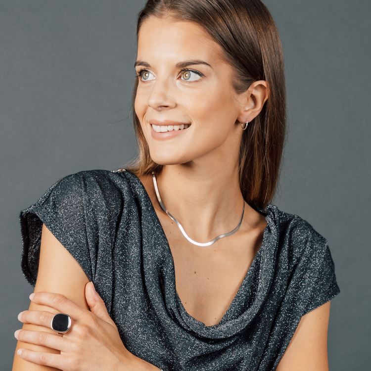 Bague Vibration Argenté/Noir