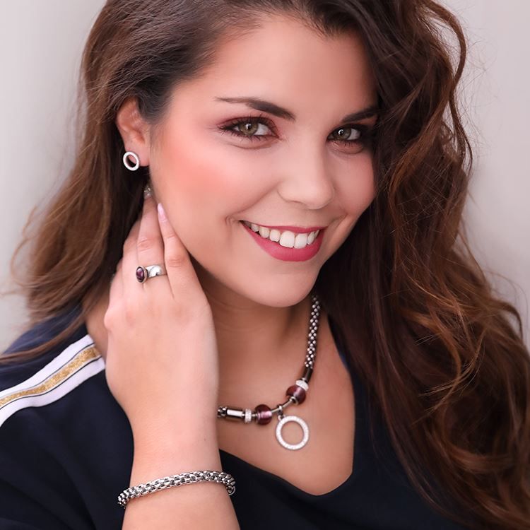 Set 3 perles serties de strass