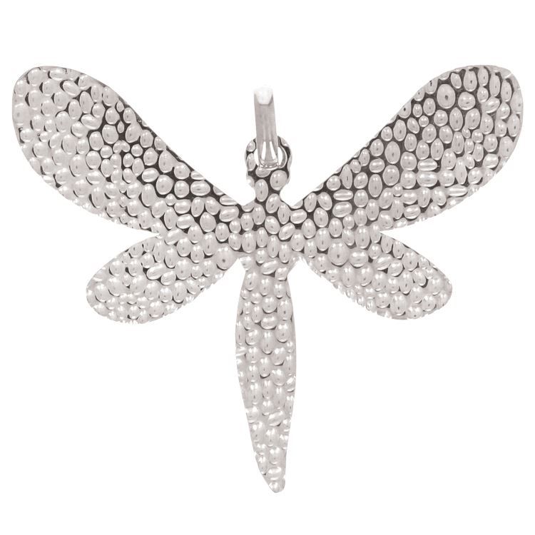 Pendentif libellule argenté