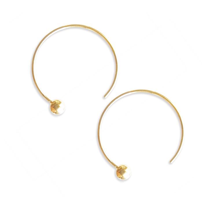 Créoles fines, doré 18K 3.5 cm