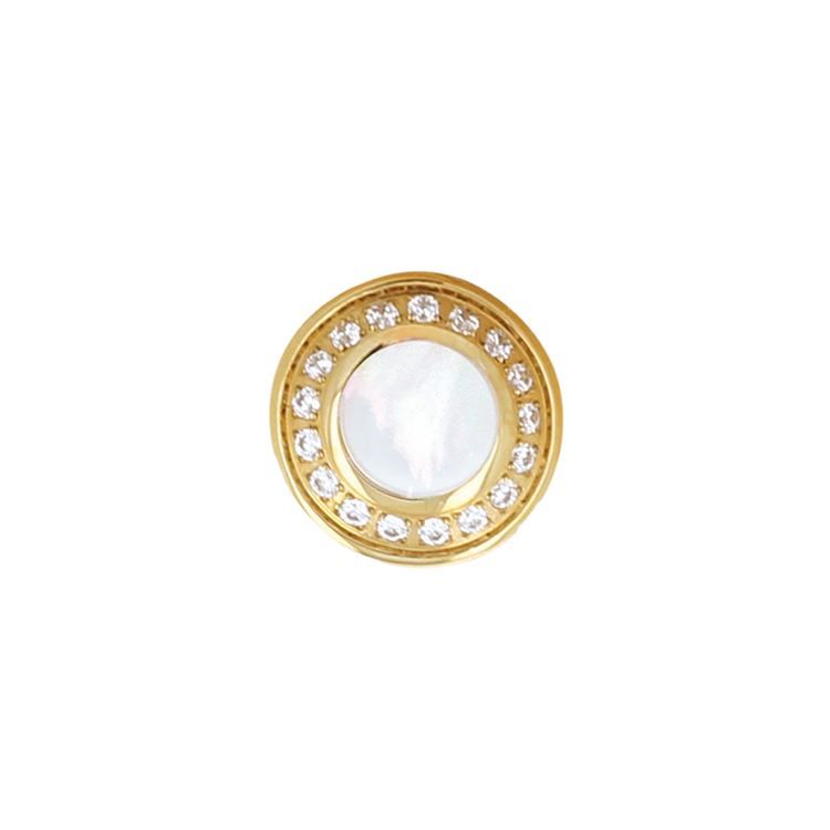 Bouton à visser strass &amp; FWP, doré 18k