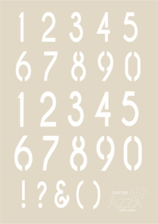 Dekorschablone ‘Zahlen’ (1 Stk.)