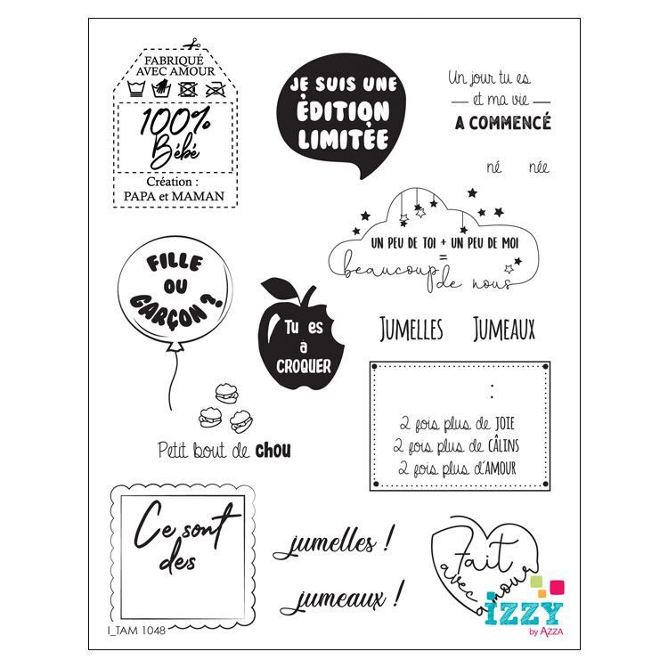 Tampons diamant 'Mini mots naissance' 🇫🇷