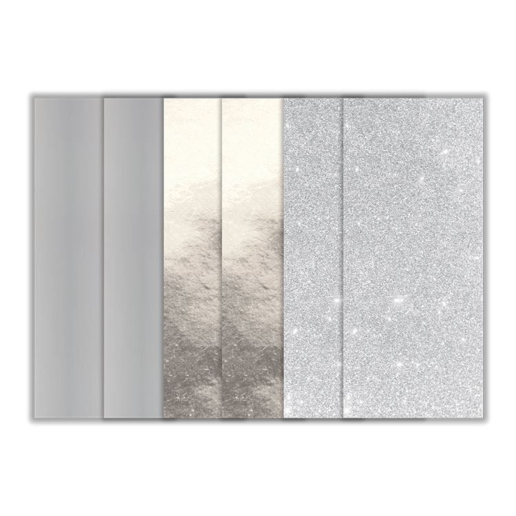 Selbstklebende Vinylfolien 'Silber' (6 Stk.)