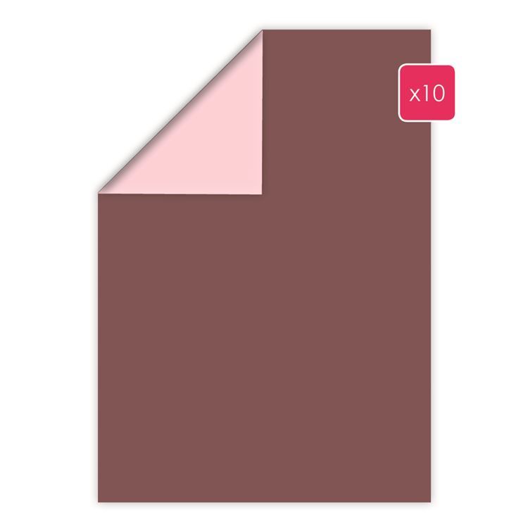 Duopapier A4 'Weinrot - Puderrosa' (10 Stk.)