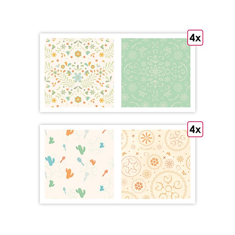 Designpapier A4 'Fiesta' (8 Stk.)
