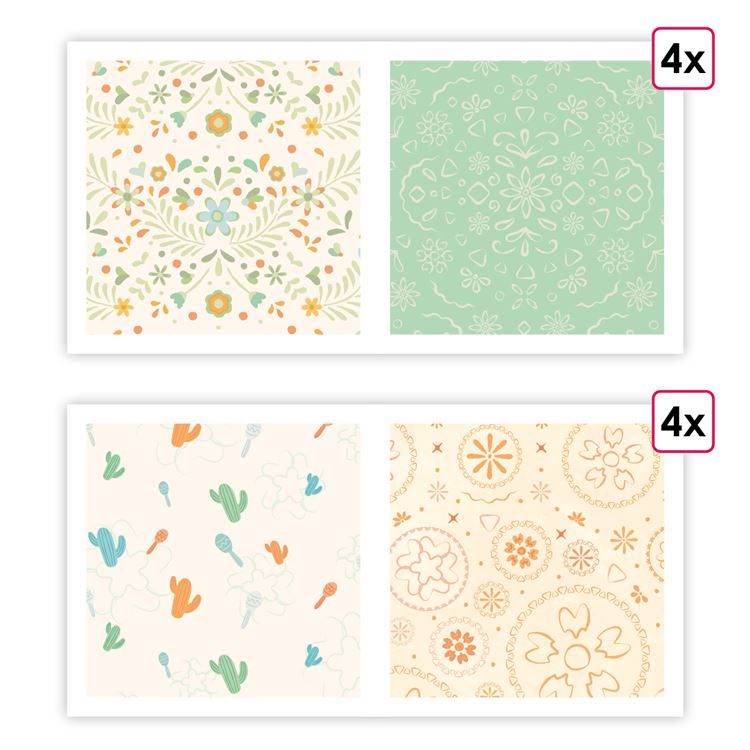 Designpapier A4 'Fiesta' (8 Stk.)