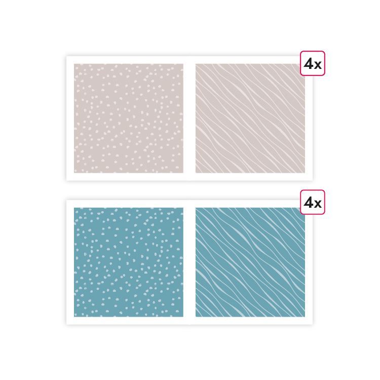 Designpapier 'Essentiell Kieselstein/Teal'