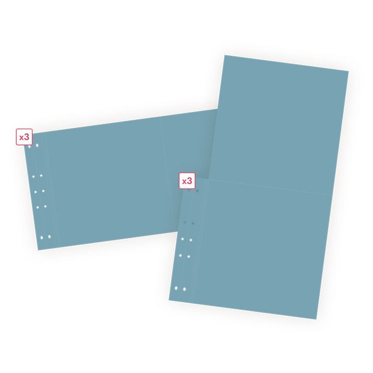 Designpapierseiten 30x60 cm 'Teal'