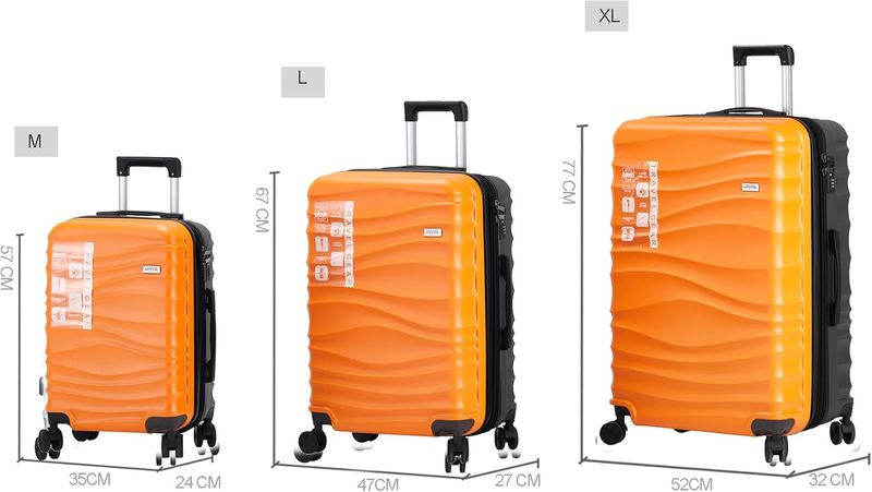 DMS 7-teiliges Hartschalen-Kofferset Orange