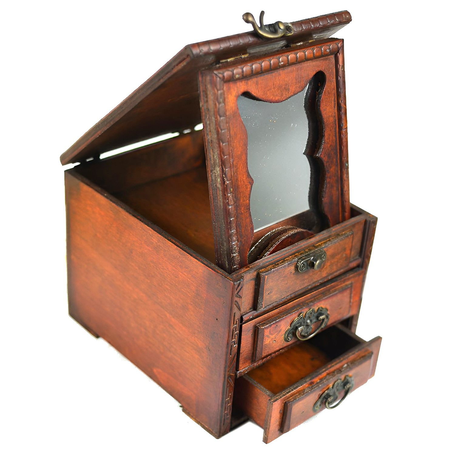 Antique Style Vintage  Wooden Jewelry Box