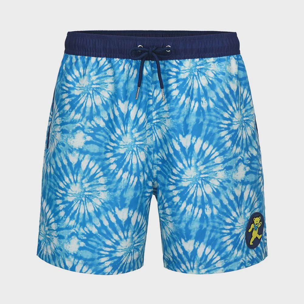 Elastic Waist Swim Trunks Tie Dye Grateful Dead