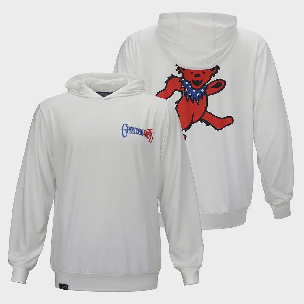 Grateful Dead Sun &amp; Swim Patriotic Bear Hoodie UPF