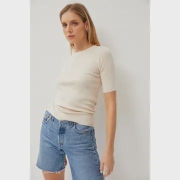 HALF SLEEVE RIB KNIT