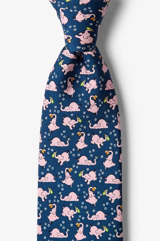 Drunk in the Trunk Tie -  Navy Blue Silk