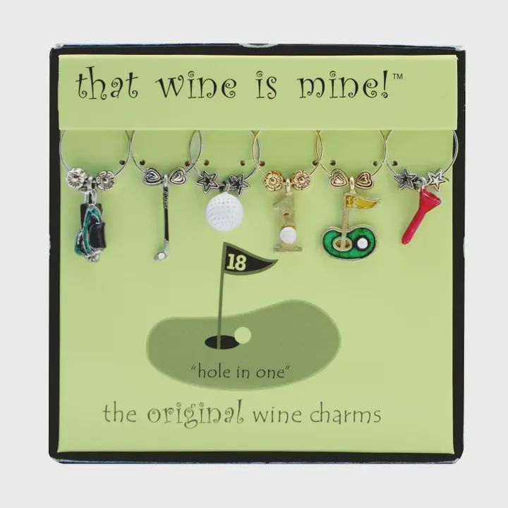 6-Piece Hole in One Painted Wine Charms